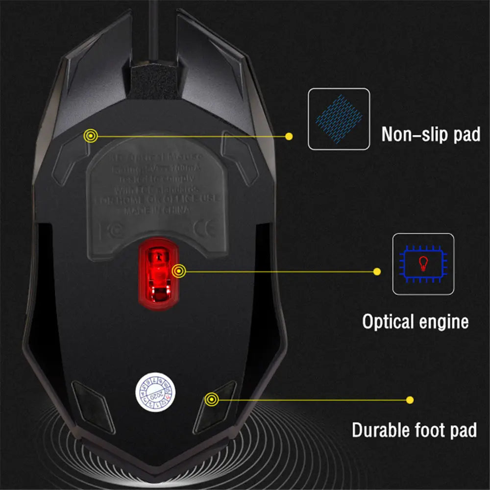 Mouse Gamer Cableado USB Con Luces LED Para PC Y Laptop