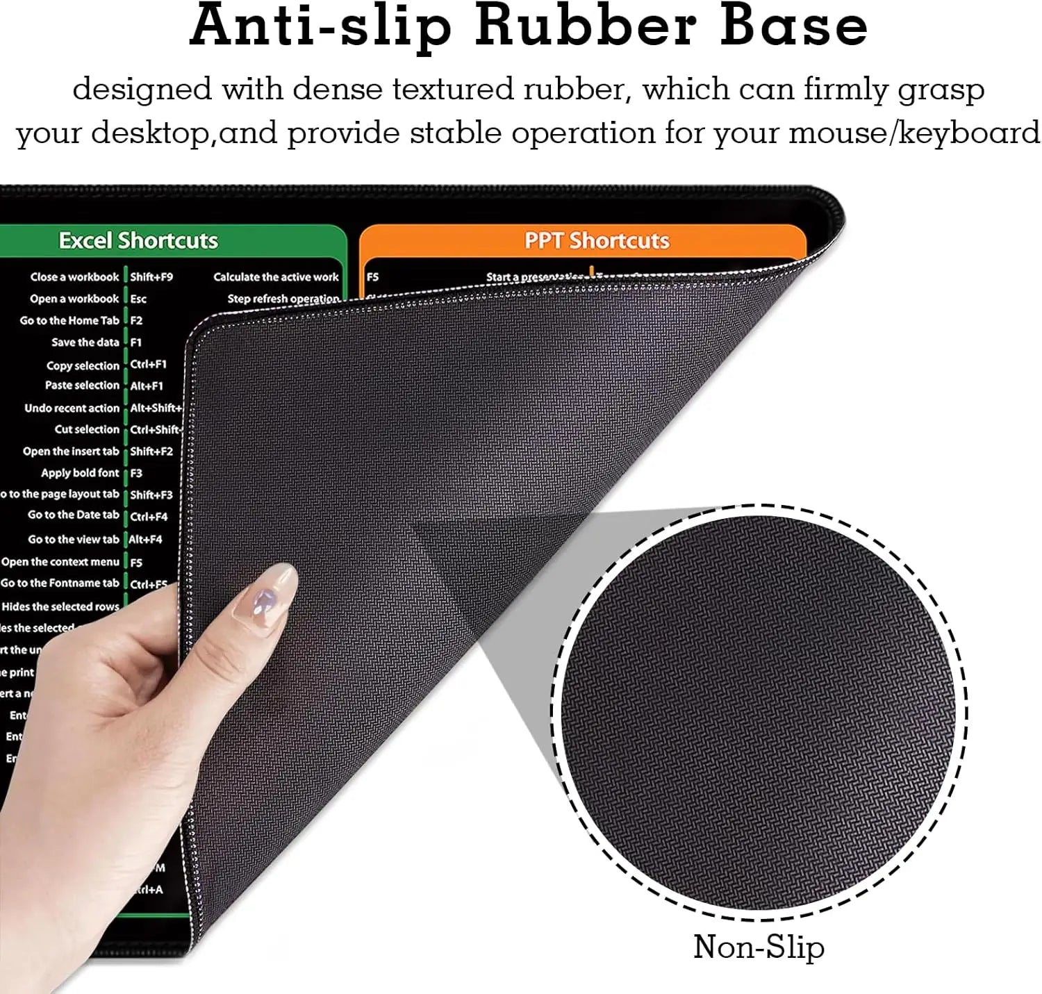 Mouse Pad XXL Atajos Office Excel Español Antideslizante
