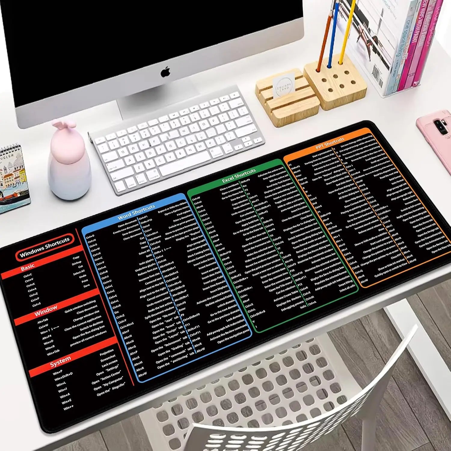 Mouse Pad XXL Atajos Office Excel Español Antideslizante